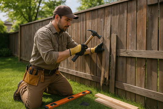 A man Fence Repair