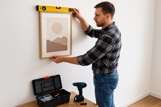 A man Picture Hanging & Wall Mounting